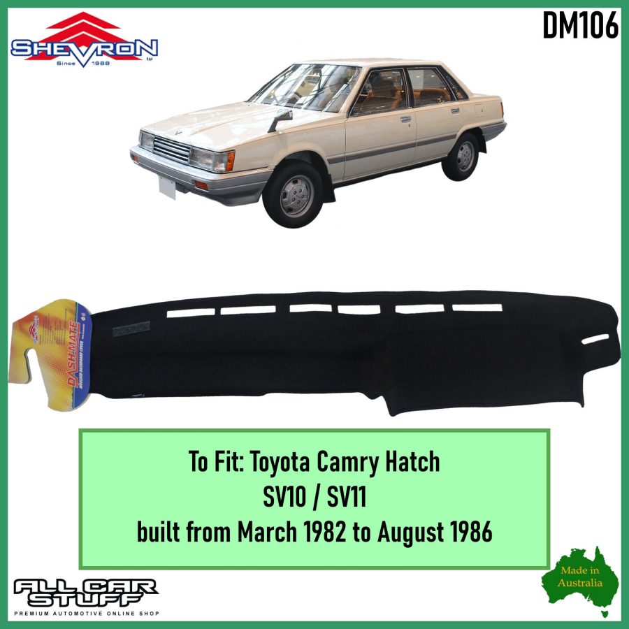 Black Dash Mat for Toyota Camry SV10/SV11: built from 03/1982 to 08/1986 (DM106)