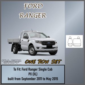 Premium Grey Tailor Made Front Seat Covers for Ford Ranger PX Single Cab Ute