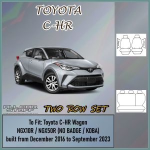 Tailor Made Black Seat Covers for Toyota C-HR (CHR) Wagon from 12/2016 - 09/2023