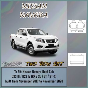 Tailor Made Seat Covers for Nissan Navara D23 NP300 Dual Cab: 11/2017 to 11/2020