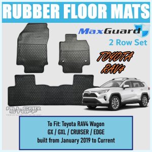 Front & Rear Rubber Floor Mats for Toyota RAV4 (RAV-4): from 01/2019 to Current