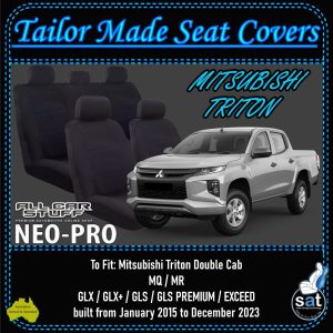 Neoprene Seat Covers for Mitsubishi Triton MQ & MR Double Cab: 01/2015 - 12/2023