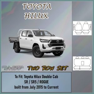 Full Neoprene Seat Covers for Toyota Hilux Double Cab SR/SR5: 07/2015 to Current
