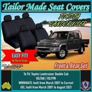 Full Neoprene Seat Covers for Toyota Landcruiser 76/79 Series: 03/2007 - Current