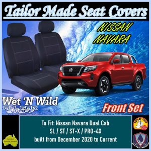 Neoprene Front Seat Covers for Nissan Navara D23 Dual Cab: 12/2020 to Current