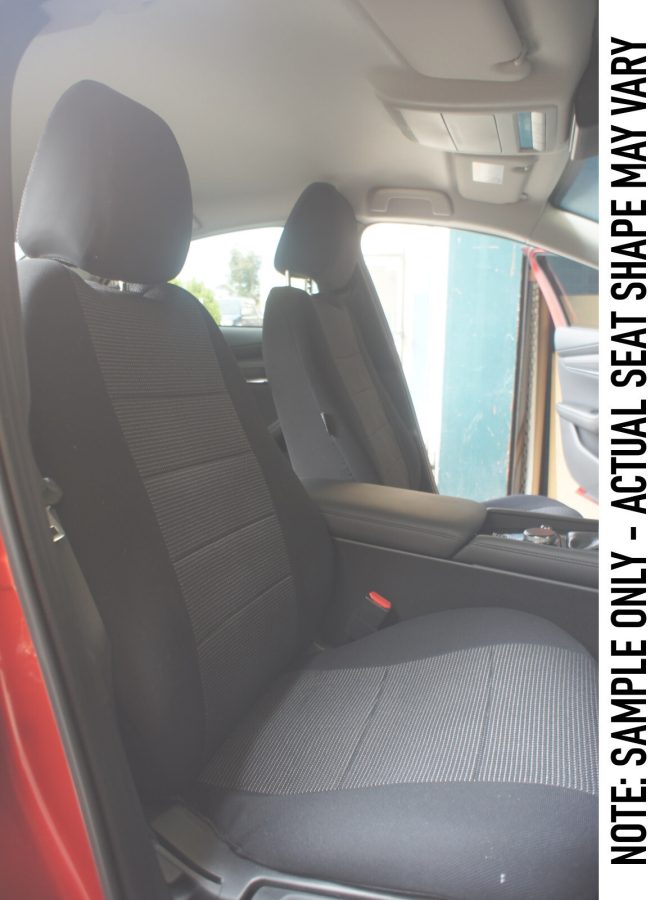 Premium PLUS Grey Fabric Seat Covers for Toyota Hiace Van: 02/2019 to Current