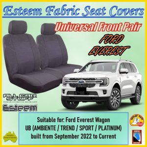 Esteem Grey Front Seat Covers for Ford Everest UB Wagon: from 09/2022 to Current