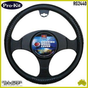 38cm Black Universal Steering Wheel Cover with Massage Dimple Handgrip - RG2440