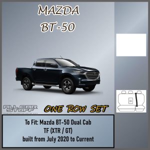 Full Canvas Grey Rear Seat Covers for Mazda BT-50 TF XTR/GT: 07/2020 to Current