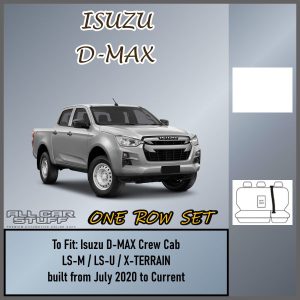 Full Canvas Grey Rear Seat Covers for Isuzu D-MAX LS-M/LS-U: 07/2020 to Current