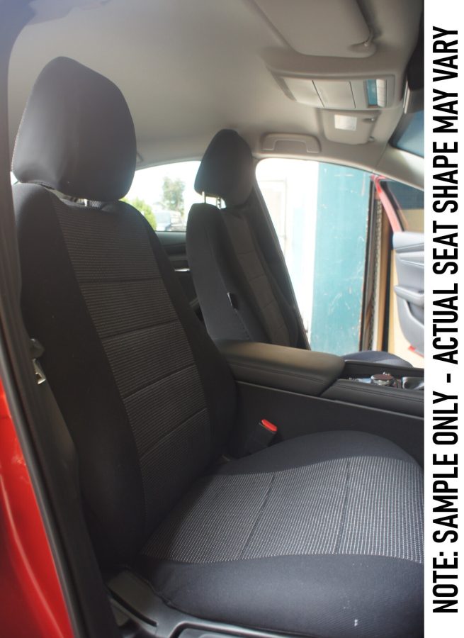 Premium Black Seat Covers for Toyota Hilux: SR/SR5 Double Cab: 03/2005 - 06/2015