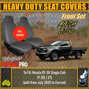 Full Canvas Seat Covers for Mazda BT-50 (BT50) TF Single Cab: 07/2020 to Current