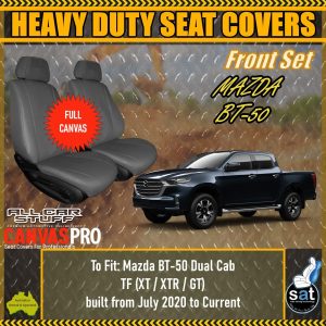 Full Canvas Front Seat Covers for Mazda BT-50 (BT50) Dual Cab: 07/2020 - Current