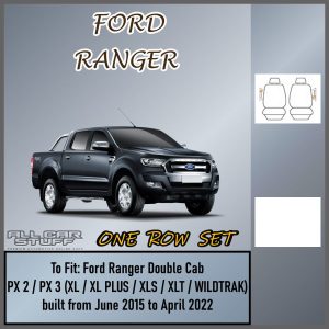 Full Canvas Front Seat Covers for Ford Ranger PX2/PX3: from 06/2015 to 04/2022