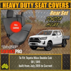 Full Canvas Rear Seat Covers for Toyota Hilux Double Cab: from 07/2015 - Current