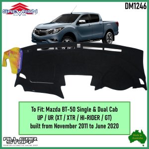 Black Dash Mat for Mazda BT-50 (BT50) UP/UR: from 11/2011 to 06/2020 (DM1246)