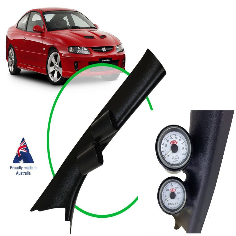 Pillar Pod W/ Boost & Oil Pressure Gauge SAAS Muscle for Monaro V2-VZ: 2001-2006