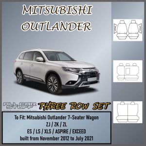 Premium Grey Seat Covers for Mitsubishi Outlander 7 ZJ/ZK/ZL: 11/2012 to 07/2021