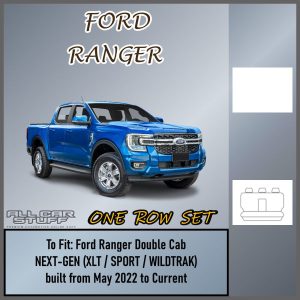 Full Canvas Grey Rear Seat Covers for Ford Ranger PY NEXT-GEN XLT/SPORT/WILDTRAK