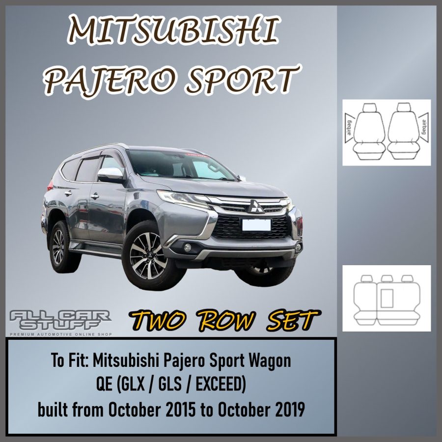 Premium Grey Seat Covers for Mitsubishi Pajero Sport QE Wagon: 10/2015 - 10/2019