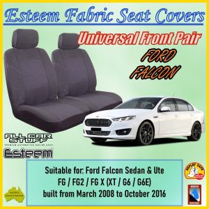 Esteem Grey Front Seat Covers suitable for Ford Falcon FG XT: 03/2008 - 10/2016