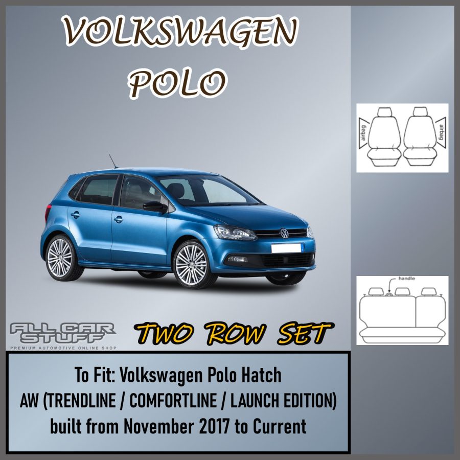 TrueFit Black Seat Covers for Volkswagen Polo AW Hatch: from 11/2017 to Current