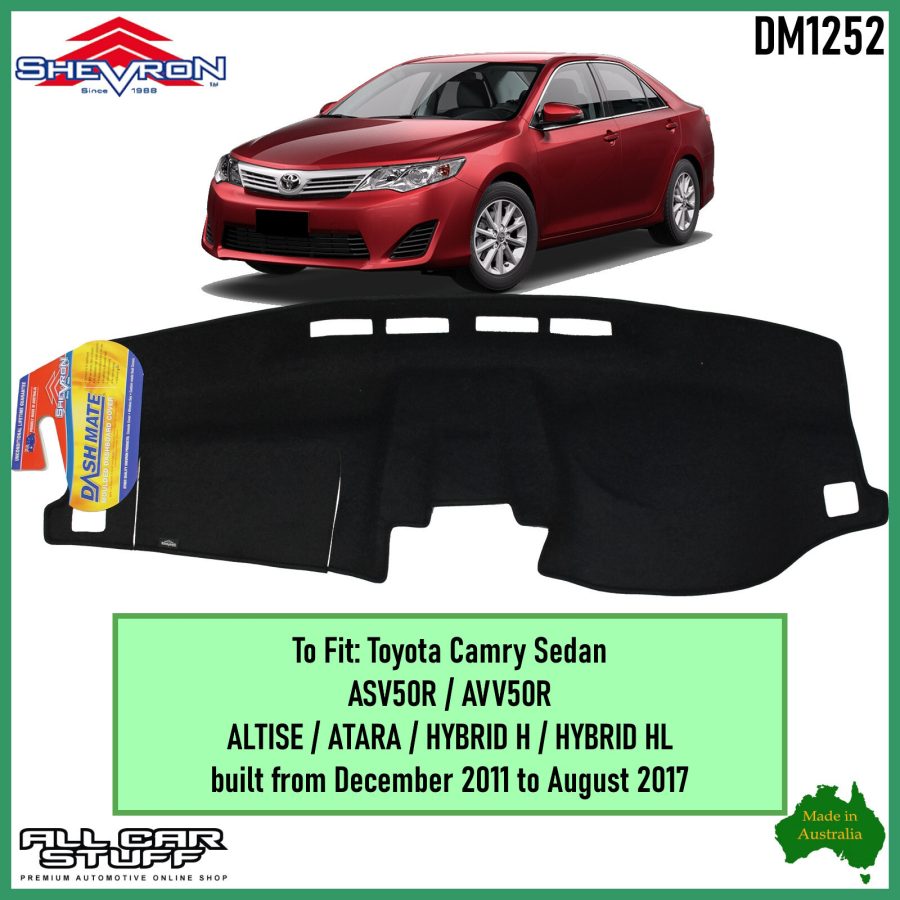 Black Dash Mat for Toyota Camry Sedan (Altise/Atara): 12/2011 - 08/2017 (DM1252)