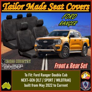 Full Canvas Seat Covers for Ford Ranger PY NEXT-GEN Dual Cab XLT/SPORT/WILDTRAK