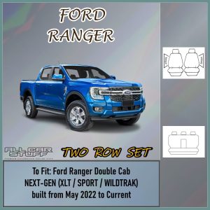 Full Canvas Seat Covers for Ford Ranger PY NEXT-GEN Dual Cab XLT/SPORT/WILDTRAK