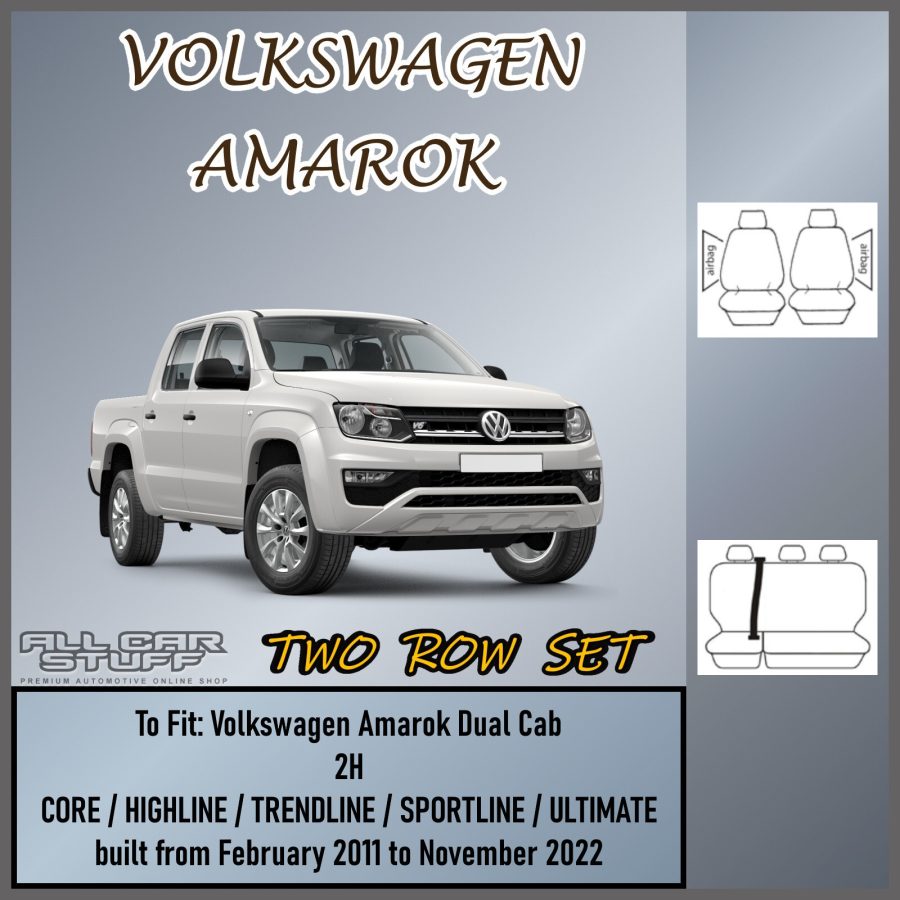 Neoprene Seat Covers for Volkswagen Amarok 2H Dual Cab: from 02/2011 to 11/2022
