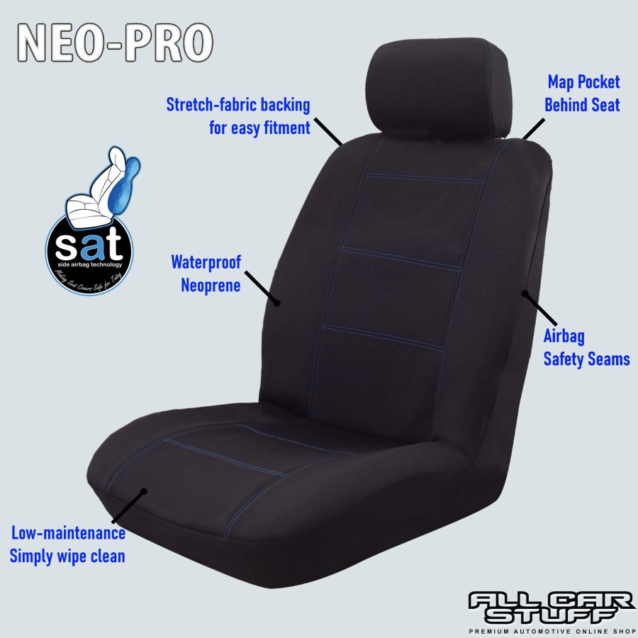 Neoprene Seat Covers for Volkswagen Amarok 2H Dual Cab: from 02/2011 to 11/2022