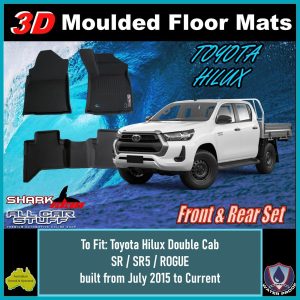 SharkSkin All Weather Moulded Floor Mats for Toyota Hilux: 07/2015 to Current