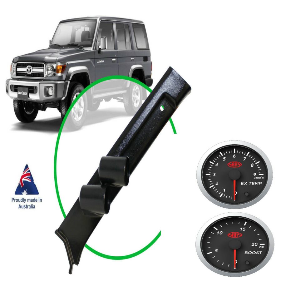Pillar Pod w/Boost & Exh Temp Gauge SAAS Street for Landcruiser 70 w/SRS: '16-ON