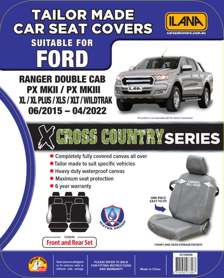Ford Ranger PX2/PX3 (2015-2022) - Cross Country Canvas Seat Covers - Image 6