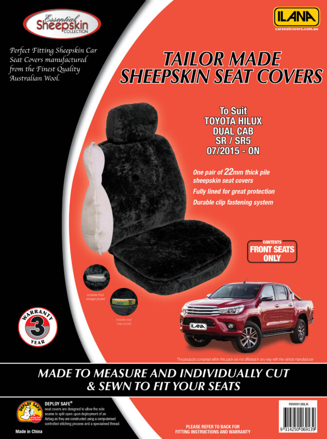 Toyota Hilux Dual Cab (2015-2025) - Sheepskin Seat Covers - Image 5