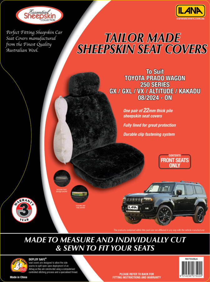 Toyota Prado 250 Series (2024-Current) - Sheepskin Seat Covers - Image 5