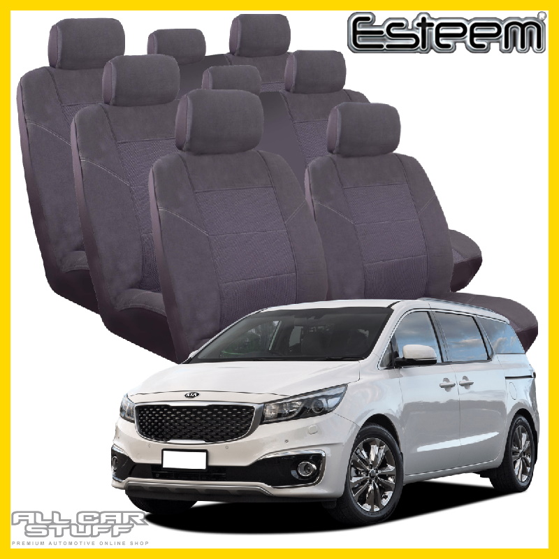Kia Carnival Seat Covers (YP) Esteem Grey Fabric All Car Stuff